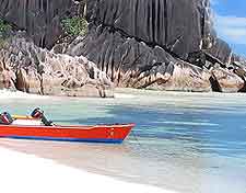 Photo of boat on beachfront at Curieuse