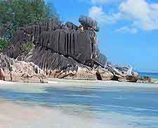 Beachfront picture taken on Curieuse Island