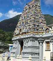 View of the modern Arul Mihu Navasakthi Vinayagar landmark, Quincy Street, Victoria, Mahe, Seychelles