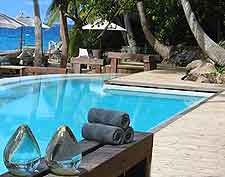 View of hotel swimming pool on North Island
