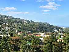 Aerial view of Victoria, on the Seychelles island of Mahe