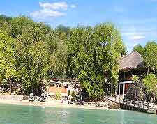 Coastal view of secluded sandy beach