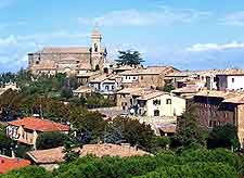 View of the hilltop town of Montalcino