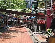 Image of eateries and shops in the city