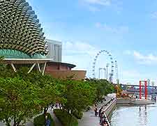 View of the Esplanade and the Singapore Flyer