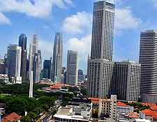 Skyline view of Singapore and its network of roads