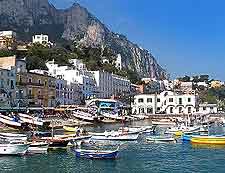 Picture showing the Island of Capri boats