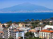 Sorrento coastal photo, showing Mount Vesuvius in the distance