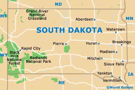 South Dakota map