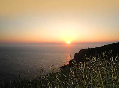 Image of the sun setting off Zennor Head