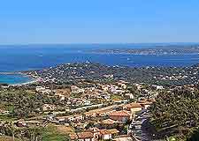 Aerial photograph of St. Tropez resort and coastline