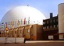 View of the city's Globen (Globe Arena)