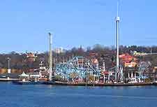 View of the Tivoli Grona Lund theme park in Stockholm