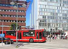 Photo of bus driving around the city