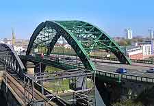 Photo of iron bridges spanning the River Wear