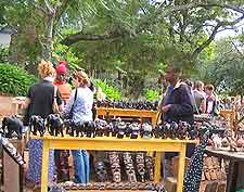Photo showing locally made candles and souvenirs for sale at market in Mbabane