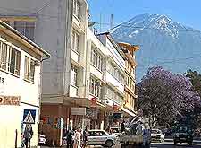 Photo taken in central Arusha, showing its scenic mountainous backdrop