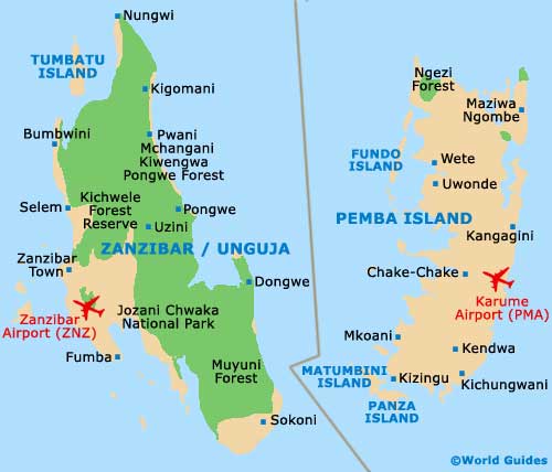 Zanzibar map