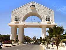 Photograph showing the famous Arch 22 in Banjul