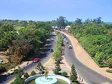 Aerial view of Banjul, taken from the top of Arch 22