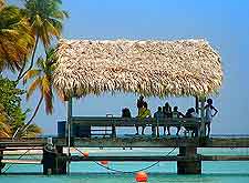 Further image of Pigeon Point's pier and thatched roof