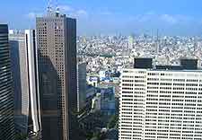 View across the city of Tokyo