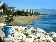 Photo of the beach and adjacent high-rise hotels