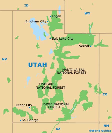 Utah UT State Map