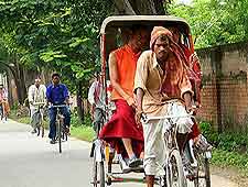 View of local cycle rickshaws