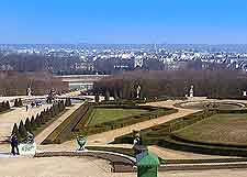 Aerial view of the Palace Gardens and the Paris cityscape
