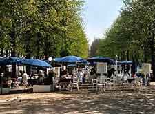 Image of local cafe tables in the sunshine