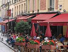 Picture of French cafe tables on the pavement