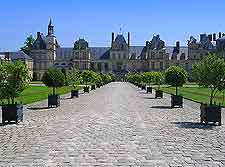 View of Fountainebleau's immense palace