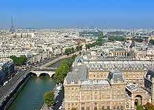 View of Paris and the distant Eiffel Tower