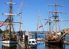 Harbourfront photo of traditional sailing ships