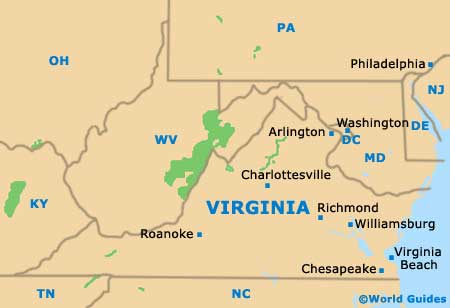 Virginia VA State Map