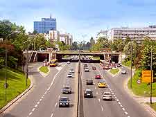 View of highway leading to and from the city