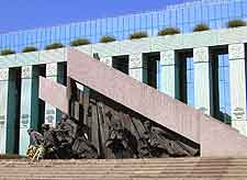 Photo showing the Warsaw Ghetto Uprising Monument