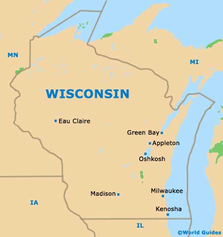 Wisconsin WI State Map
