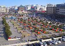 Aerial view of the city centre and Bell Tower