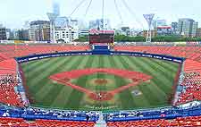 Aerial photo of baseball pitch at the stadium