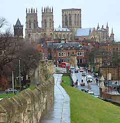 View along York City Walls